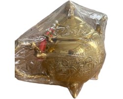 Ronde Theepot messing goud L