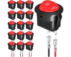 Ronde Tuimelschakelaar - Aan Uit Schakelaar - Elektronica Projecten - Klikinstallatie Design - 20 mm Montagegat - Rood
