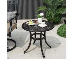 Ronde Tuin Bistrotafel Balkon Ø60cm Gietaluminium Weerbestendig Antiek Brons