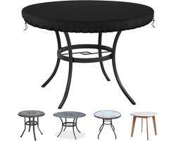 Ronde Tuin Tafel Bescherming - Waterdichte, Scheurvaste en Wasbare Cover voor Buiten, Diameter 140 cm, Zwart, Ideaal voor Tuinmeubelen