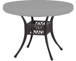 Ronde tuin tafel set-waterdicht winddicht-UV-bestand tegen scheuren -210D Oxford doek-makkelijk te reinigen buiten binnen-122*10cm-Grijs
