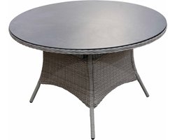 Ronde tuintafel Dublin ø120cm | Ash Grey | Wicker & Keramiek