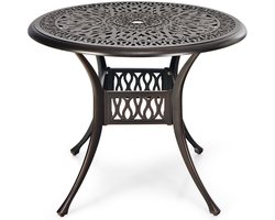 Ronde Tuintafel - Ronde balkontafel - Voor Buitengebruik - Voor balkon - Outdoor-eettafel - Terras tafel - Balkon - Rood koper