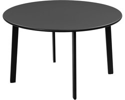 Ronde Tuintafel van Zwart Metaal - Stabiele en Onderhoudsvriendelijke Salontafel voor Binnen en Buiten - Ø 70 cm