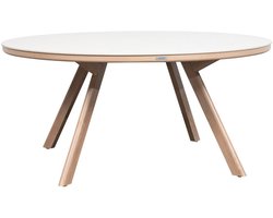 Ronde tuintafel voor 8 personen van gesinterde steen NELORA
