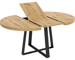Ronde uittrekbare eettafel - Scandinavisch design, melamine, 110-158 cm