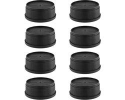 Ronde verstelbare kunststof meubelverhogers, 8 stuks, 9.7 x 4.5 cm, voor bedden, tafels en banken met ronde poten, met rubberen pads voor stabiliteit