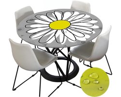 Ronde Vlekbestendige Tafelkleed 100cm, Verstelbaar met Elastiek, Mandala Waterdicht Tafelkleed voor Eetkamer, Tuin en Feestdecoratie (Geschikt voor Tafels van 80-90cm)