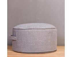 Ronde voetenbank - Zitpoef - Ontspannen Zitten - Compact Ontwerp - 40x20cm - Grijs