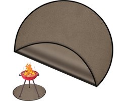 Ronde Vuurmat Vloerbeschermer 914cm voor Open Haard - Vuurplaatsmatten Buiten - Vuurvaste Grillmat - Terras Gras Vreugdevuren Tuin Camping (Bruin)
