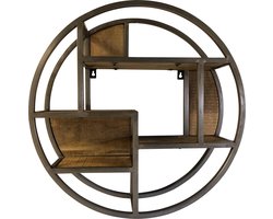 ronde wandkast - industrieel  Ø60  - 3 planken - retro