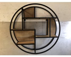 ronde wandkast - industrieel  Ø80  - 4 planken - retro