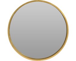 Ronde wandspiegel goud hout 50 cm - Spiegel voor in de hal, badkamer of toilet