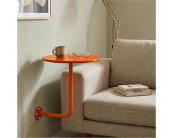 Ronde Wandtafel - Eettafel Bijzettafel - Ruimte Besparen - Zwevend Design - 50cm - Oranje