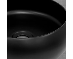 Ronde wastafel zonder overloop Ø 35x12 cm zwart keramiek LuxeBath