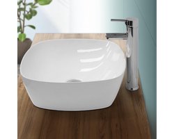 Ronde wastafel zonder overloop Ø 40,5x14 cm Wit keramiek LuxeBath