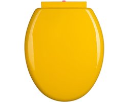 Ronde WC-bril - Toiletzitting Deksel - Badkamer Vernieuwen - Stille Zachte Sluiting - Universeel Passend - Geel