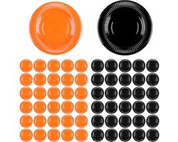 Ronde wegwerpborden voor Halloween, kerst en verjaardagen - 60 stuks feestelijke papieren borden voor DIY en schilderen