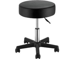 Ronde Werkkruk 181KG Zwart - Verstelbaar, Ergonomisch en 181KG Draagvermogen - Voor Eetkamer, Keuken en Woonkamer