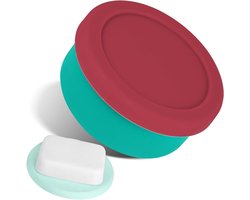 Ronde zeepcontainer met diatomeeënaarde schotel - zeephouder voor badkamer en camping
