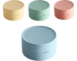 Ronde zeepdoosjes set van 4 - 8 cm - luchtdicht deksel - blauw, roze, geel, groen - thuis, reizen, sportschool, zakenreizen, outdooractiviteiten