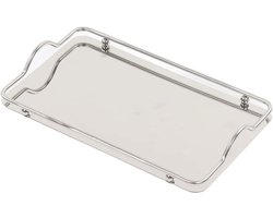 Ronde Zilveren Spiegel Dienblad van Roestvrij Staal - Decoratieve Tafeldisplay voor Make-up en Sieraden