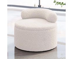 Ronde zitzak - Opberg poef - Woonkamer comfort - Met rugleuning - 35 x 35 x 27 cm - Meerkleurig