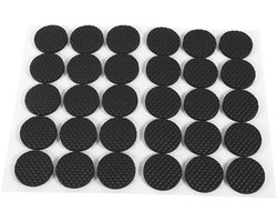 Ronde Zwarte Antislip Rubber Voetbeschermers voor Meubels - 30 Stuks voor Kasten, Elektronica en Fotolijsten