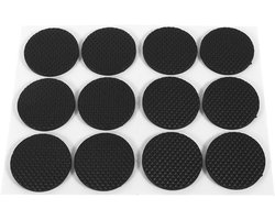 Ronde Zwarte Antislip Rubber Voetjes - 12 Stuks voor Bescherming van Meubels, Apparaten en Fotolijsten