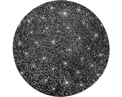 Ronde zwarte placemat - glanzend en wasbaar - elegante eettafel placemats - Valentijnsdag, bruiloft, kerstelementen