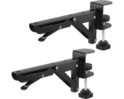 Ronte - Bureauverlengingshouders Set van 2 - Tafelmontageclip - Opvouwbare houder - Bureau's 1-5 cm dik - Ergonomisch design - Kantooraccessoires