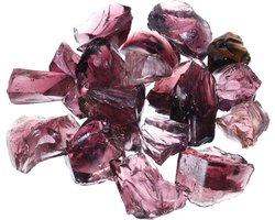 Ronte - Glazen stenen voor vuurkorf en haardvuur - Veilig en reflecterend - Violet - 2-3 mm - Hoogglanzend - Voor binnen en buiten - Decoratief en functioneel