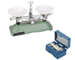 Ronte - Mechanische Lade met Gewichten voor Chemische Evenwicht, Roberval Balance Schalen - Triple Schaal voor Natuurkunde Laboratorium Onderwijs - 200g 0.2g.