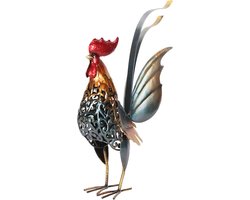 Ronte - Metalen Haansculptuur voor Tuindekhuis - Hol Ontwerp - Decoratief Beeld - Veelzijdige Tuindecoratie - Levensechte Details - Binnen- en Buitengebruik - Prachtig Cadeau Idee.