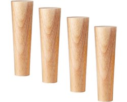 Ronte - Meubelpoten van Hout 20 cm voor Bank, Tafel, TV, Salontafel, Bed in Set van 4 - Rechte Bankpoten van Hout met Vloerbescherming