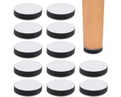 Ronte - Meubelverhogers van Ronte, Zelfklevend, Set van 12, Koolstofstaal, Robuust, 1,5cm Hoogte, Vilt, Ronde Meubelverhogers voor Kast, Bureau, Bank, Meubels, Diameter 6cm