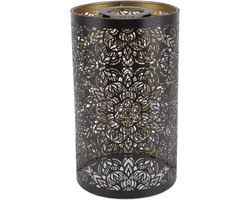 Ronte - Moderne metalen lampenkap met holle snijwerk cilindrisch patroon voor tafel- en wandlampen - E27 E26 fitting - Decoratieve verlichting met moderne stijl voor nachtkastjes - Afneembare lampenkap