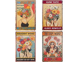 Ronte - Retro metalen bord voor tuin- en huisdecoratie - Zonnebloem - Vintage design - Boerderij & café - Muurdecoratie - IJzeren kunst schilderij - Wandplaquette - Keukenmuur - Ophangbaar - Poster