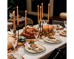 Ronte - Set van 4 ronde PVC placemats van 35 cm - Antislip en hittebestendig - Wasbaar - Geschikt voor eettafel - Vlas design