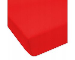 Rood Jersey Hoeslaken met Elastiek - 80x190 cm
