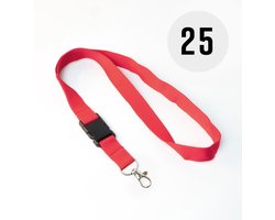 Rood keycord, 25 stuks