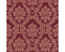 Rood klassiek cafe kroegen behang voelbaar textielprint barok zeer exclusief 085845