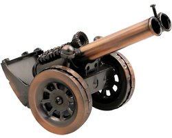 Rood koperen kanonmodel - Vintage metalen kanonbeeld voor thuisdecor - Decoratief vliegtuig sculptuur - Modern handgemaakt ornament voor mannen - Ideaal cadeau voor kinderen