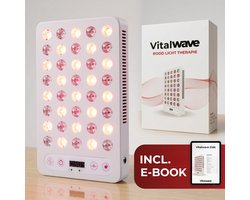 Rood Licht Therapie Lamp - Vitalwave PRO200 - 660 & 850 nm Rood en nabij infraroodlamp - 200 Watt Rood licht lamp - Rood licht paneel voor huid en herstel - Rood en nabij infraroodpaneel
