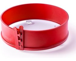 Rood springvorm met glazen serveerplaat en glazen voeten - Ø 26 cm - bakken serveren - perfect - één