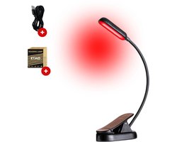 Roodlicht Leeslampje - Leeslampje met klem - Klemlamp voor in bed - Leeslampje voor boek - Rood licht lamp