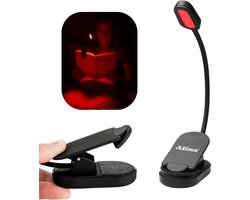 Roodlicht Leeslampje - Stimuleert Melatonine en Bioritme voor Betere Slaap - Klemlamp voor in Bed - Leeslampje voor Boek - Rood Licht Lamp