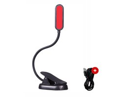 Roodlicht Leeslampje - Stimuleert Melatonine en Bioritme voor Betere Slaap - Leeslampje met klem - Klemlamp voor in Bed - Leeslampje voor Boek - Rood Licht Lamp