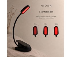 Roodlicht Leeslampje voor Boek | Avondlezen Zonder Je Slaap te Verstoren | Voor Betere Slaap en Bioritme | Oplaadbaar Boeklampje | Leeslamp voor in Bed | Rood Licht Lamp