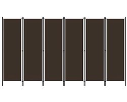 Room divider 6 panelen 300x180 cm bruin